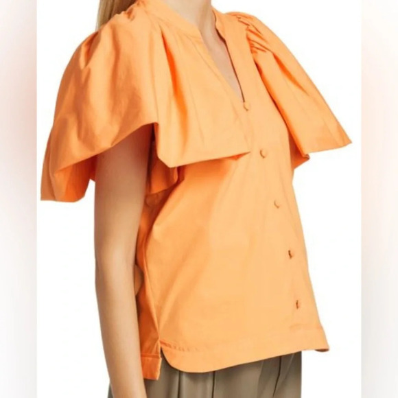 Jonathan Simkhai puff sleeve top. Size S. Hardly worn. Excellent condition. - Picture 5 of 7